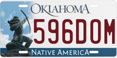 OK license plate 596DOM