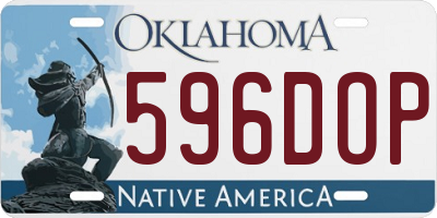 OK license plate 596DOP