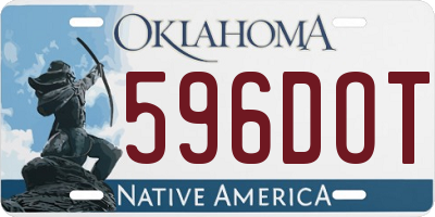 OK license plate 596DOT