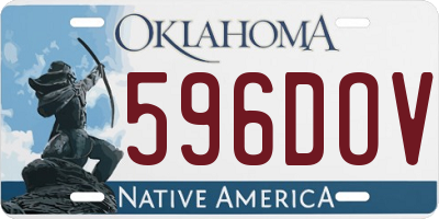 OK license plate 596DOV