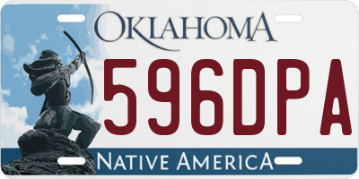 OK license plate 596DPA
