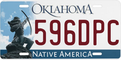 OK license plate 596DPC