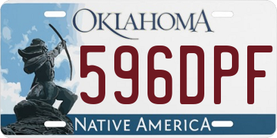 OK license plate 596DPF