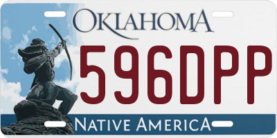 OK license plate 596DPP