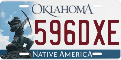 OK license plate 596DXE