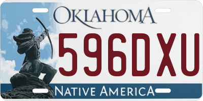 OK license plate 596DXU