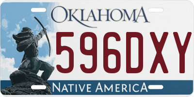 OK license plate 596DXY
