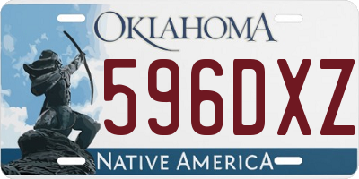 OK license plate 596DXZ