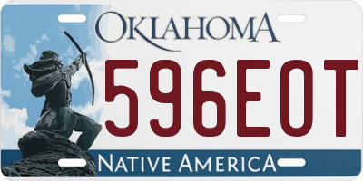 OK license plate 596EOT