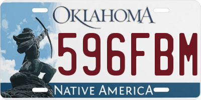 OK license plate 596FBM