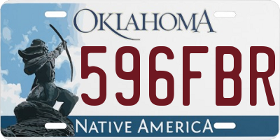 OK license plate 596FBR