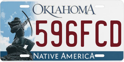 OK license plate 596FCD
