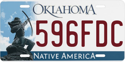 OK license plate 596FDC
