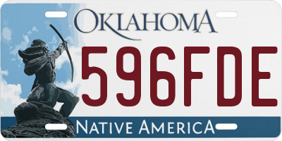 OK license plate 596FDE