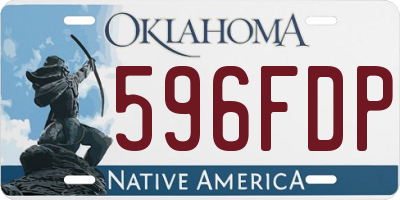 OK license plate 596FDP