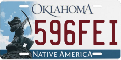 OK license plate 596FEI