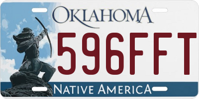 OK license plate 596FFT