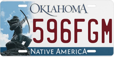 OK license plate 596FGM