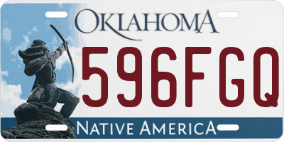 OK license plate 596FGQ