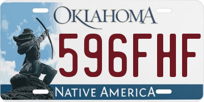 OK license plate 596FHF