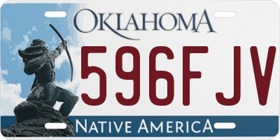 OK license plate 596FJV
