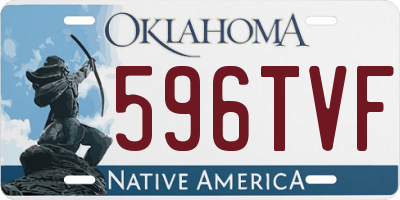 OK license plate 596TVF