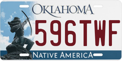 OK license plate 596TWF