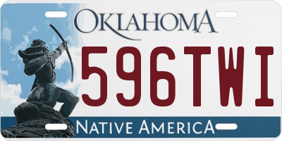 OK license plate 596TWI