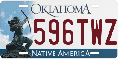 OK license plate 596TWZ