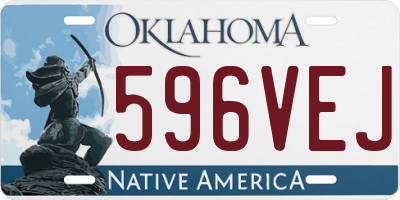 OK license plate 596VEJ