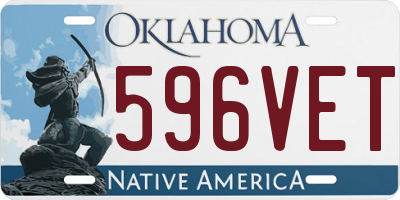 OK license plate 596VET