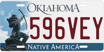 OK license plate 596VEY