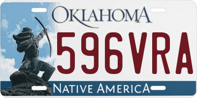 OK license plate 596VRA