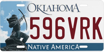 OK license plate 596VRK