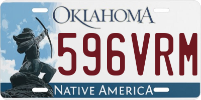 OK license plate 596VRM