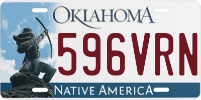OK license plate 596VRN