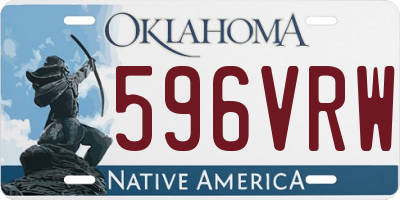 OK license plate 596VRW