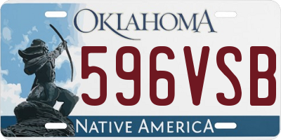 OK license plate 596VSB