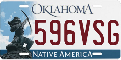 OK license plate 596VSG