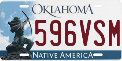 OK license plate 596VSM