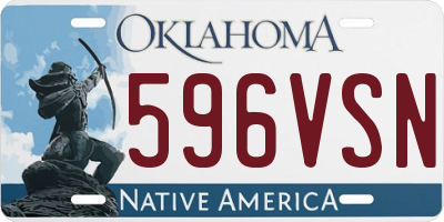 OK license plate 596VSN