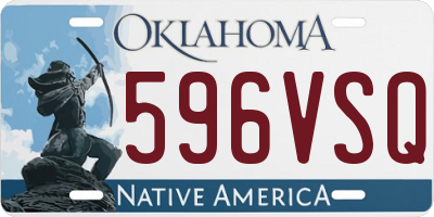 OK license plate 596VSQ