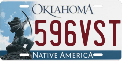 OK license plate 596VST