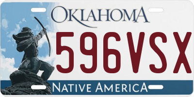 OK license plate 596VSX