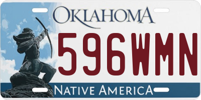 OK license plate 596WMN