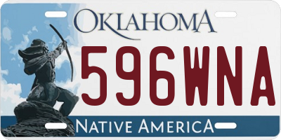 OK license plate 596WNA