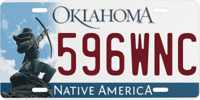 OK license plate 596WNC