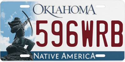 OK license plate 596WRB