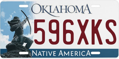 OK license plate 596XKS