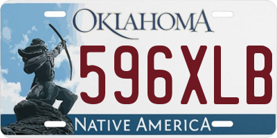 OK license plate 596XLB